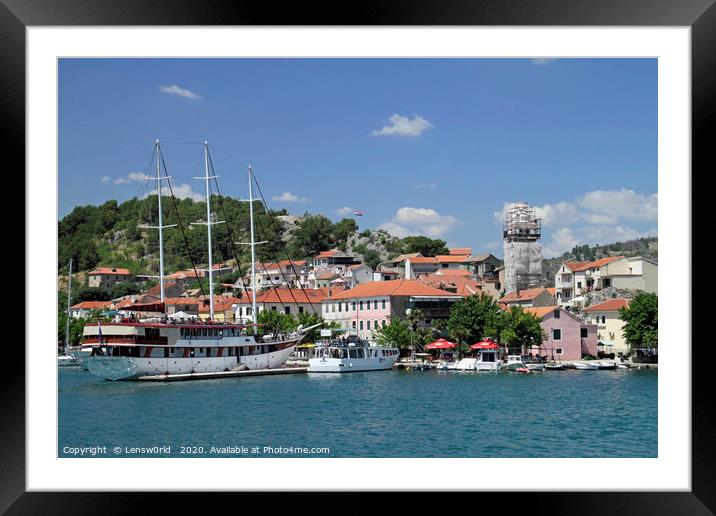 The port of Skradin, Croatia Framed Mounted Print by Lensw0rld 