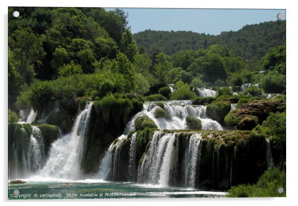 Waterfalls in Krka national park Acrylic by Lensw0rld 