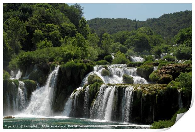 Waterfalls in Krka national park Print by Lensw0rld 