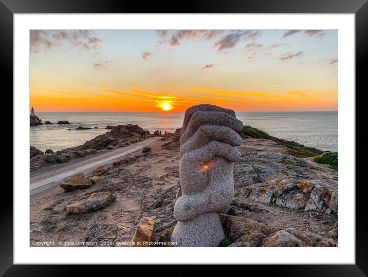  Sunset at Corbiere -The Clasped Hands. Framed Mounted Print by Julie Ormiston