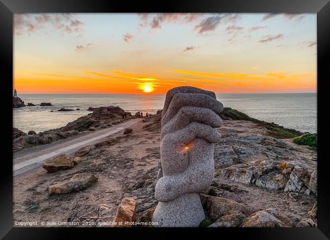  Sunset at Corbiere -The Clasped Hands. Framed Print by Julie Ormiston