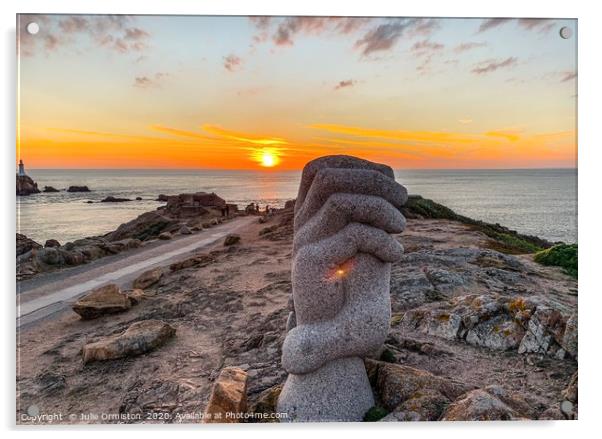  Sunset at Corbiere -The Clasped Hands. Acrylic by Julie Ormiston