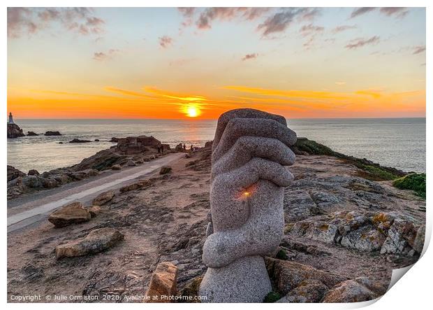  Sunset at Corbiere -The Clasped Hands. Print by Julie Ormiston