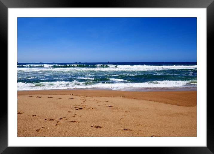 Sand Sea and Blue Sky Framed Mounted Print by Jeremy Hayden
