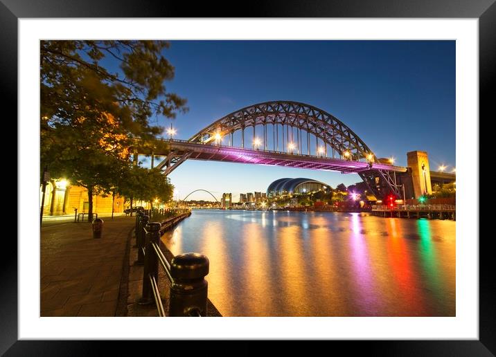 Tyne Bridge at Dawn, Newcastle Framed Mounted Print by Rob Cole