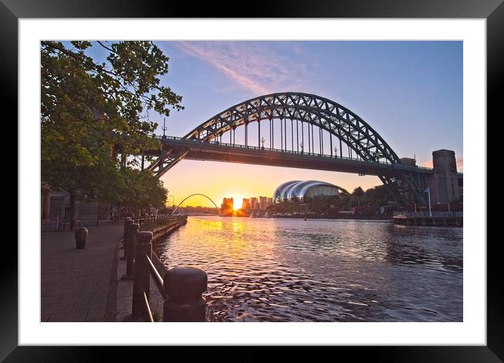Newcastle Tyne Bridge Sunrise Framed Mounted Print by Rob Cole