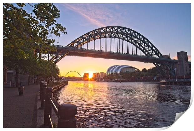 Newcastle Tyne Bridge Sunrise Print by Rob Cole
