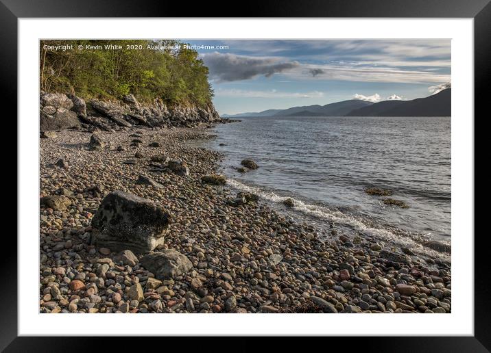late sunny evening at Loch Linnhe Framed Mounted Print by Kevin White