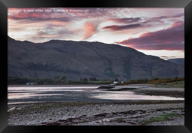 sunset over Loch Linnhe Framed Print by Kevin White