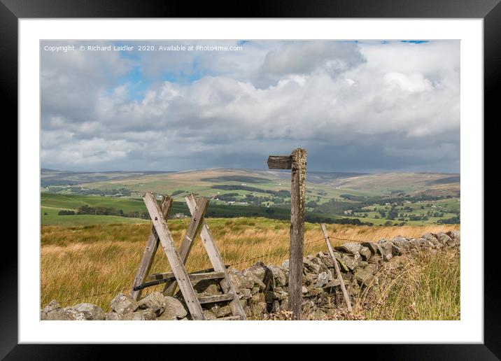 Over to Teesdale from above Grassholme 1 Framed Mounted Print by Richard Laidler
