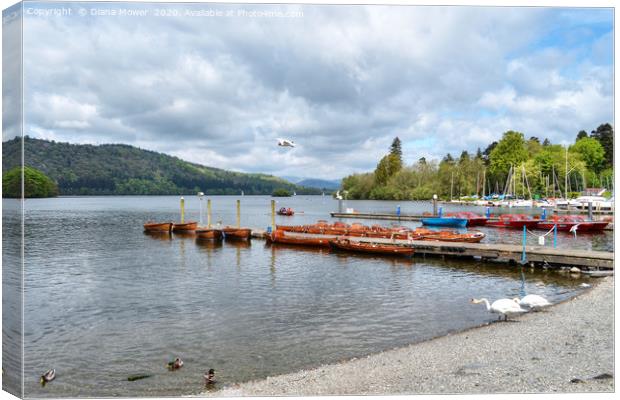 Lake Windermere Cumbria Canvas Print by Diana Mower