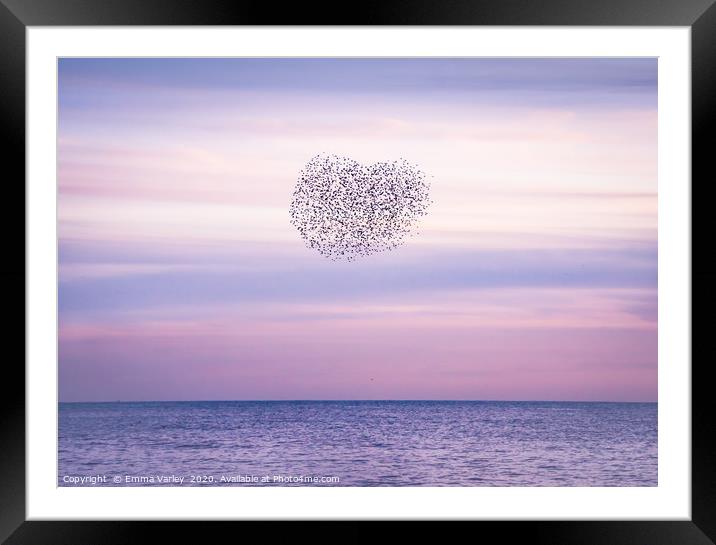 Starling Heart Framed Mounted Print by Emma Varley