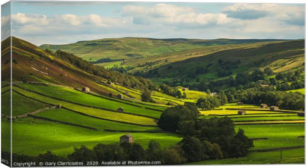 Light on Swaledale Canvas Print by Gary Clarricoates