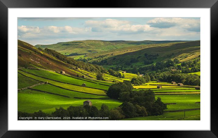 Light on Swaledale Framed Mounted Print by Gary Clarricoates