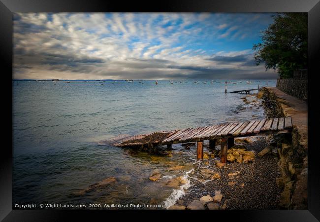 Seaview Seawall Isle Of Wight Framed Print by Wight Landscapes