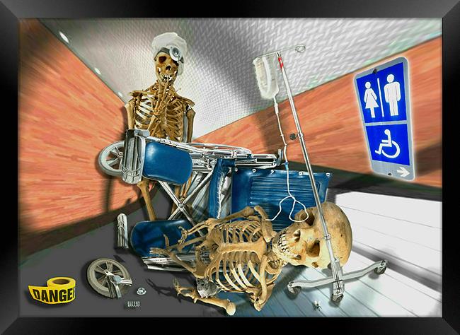 skeletons hospital Framed Print by david hotchkiss