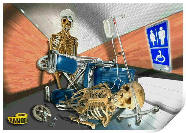 skeletons hospital Print by david hotchkiss