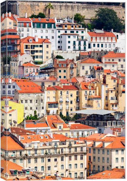 Lisbon Historical City Close up, Portugal Canvas Print by Pere Sanz