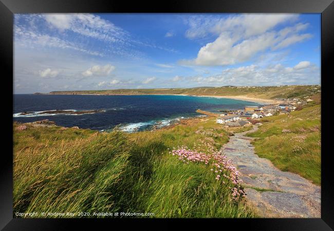 Spring at Sennen Cove Framed Print by Andrew Ray