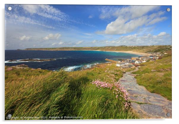 Spring at Sennen Cove Acrylic by Andrew Ray