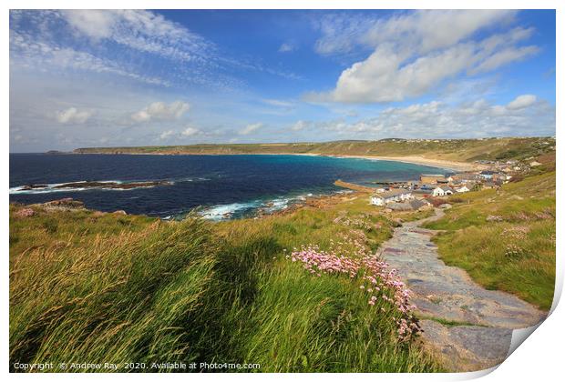 Spring at Sennen Cove Print by Andrew Ray