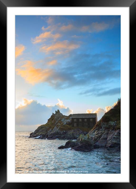 The net loft at sunrise (Polperro) Framed Mounted Print by Andrew Ray