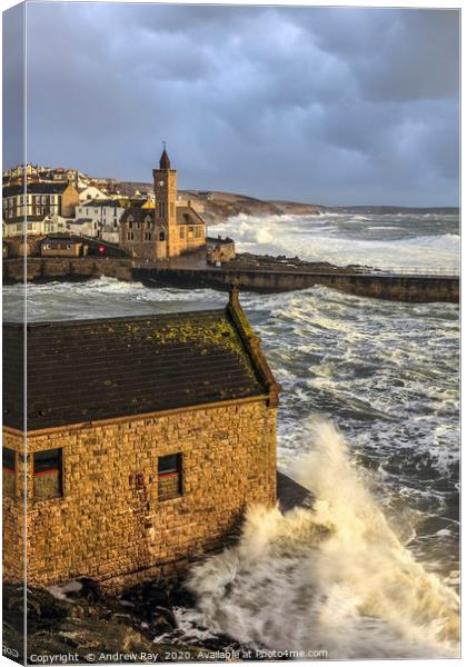 Above the old RNLI station (Porthleven) Canvas Print by Andrew Ray