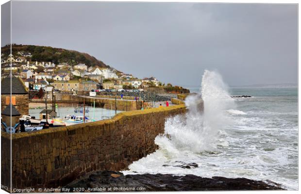 The splash (Mousehole) Canvas Print by Andrew Ray