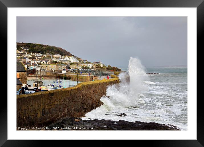 The splash (Mousehole) Framed Mounted Print by Andrew Ray