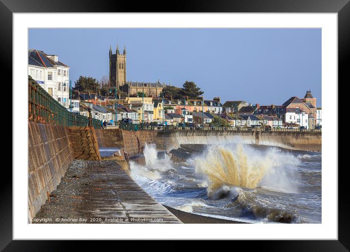 The Splash (Penzance)  Framed Mounted Print by Andrew Ray
