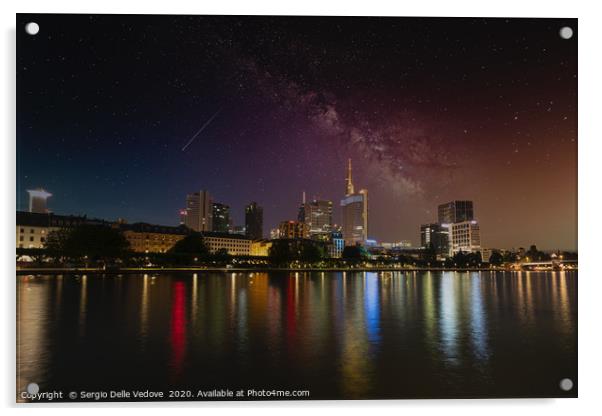 A night view of Frankfurt Acrylic by Sergio Delle Vedove