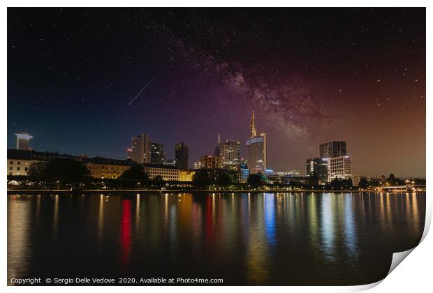 A night view of Frankfurt Print by Sergio Delle Vedove