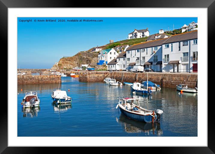 portreath harbour cornwall Framed Mounted Print by Kevin Britland