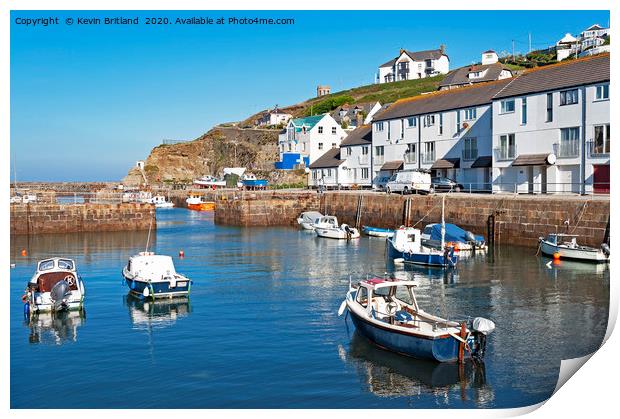 portreath harbour cornwall Print by Kevin Britland
