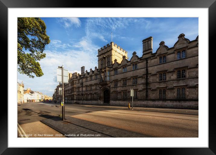 Universiry College Oxford Framed Mounted Print by Paul Brewer