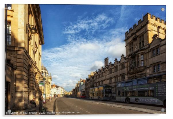 Oxford High Street Acrylic by Paul Brewer