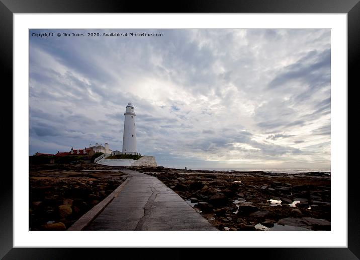 The Causeway to St Mary's Island Framed Mounted Print by Jim Jones