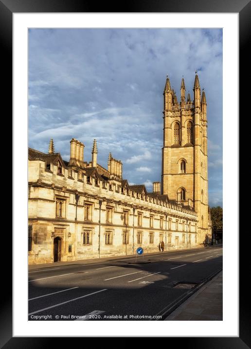Magdalen College Oxford Framed Mounted Print by Paul Brewer