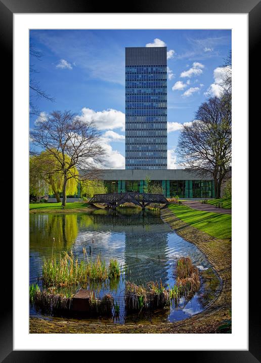 University Arts Tower & Weston Park Pond           Framed Mounted Print by Darren Galpin