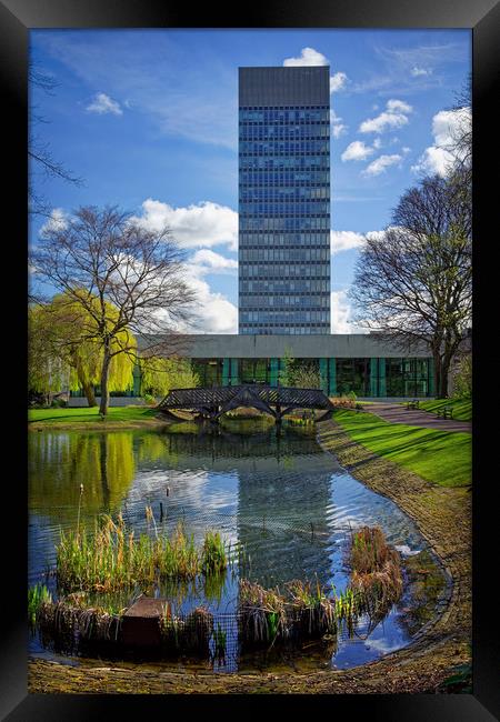 University Arts Tower & Weston Park Pond           Framed Print by Darren Galpin