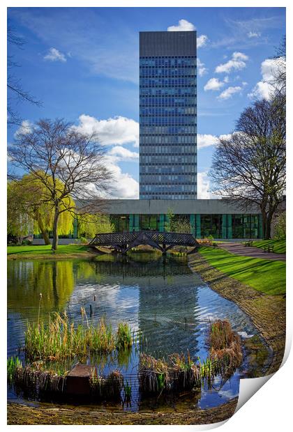 University Arts Tower & Weston Park Pond           Print by Darren Galpin