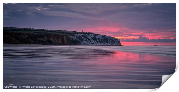 Dawn At Culver Cliff Print by Wight Landscapes