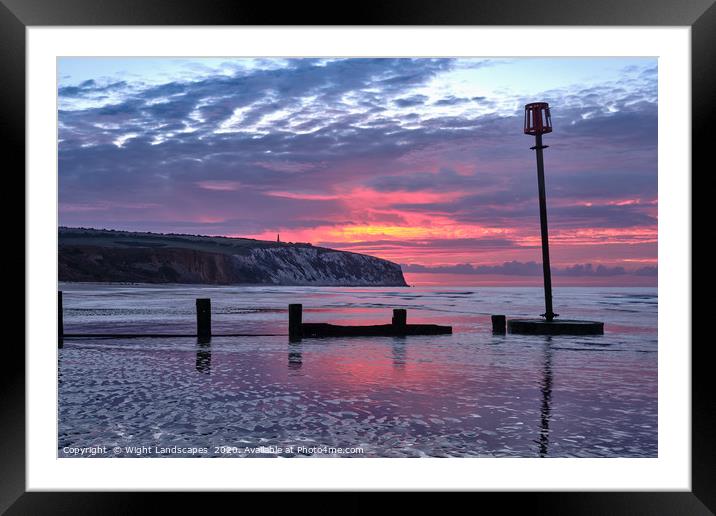 Yaverland Beach Sunrise Framed Mounted Print by Wight Landscapes