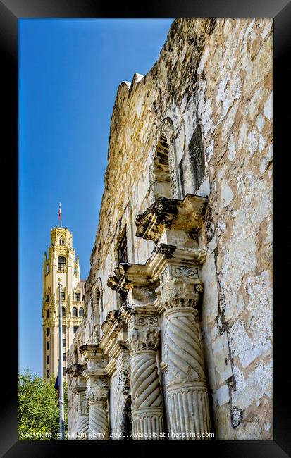 Alamo Mission Independence Battle Site San Antonio Framed Print by William Perry