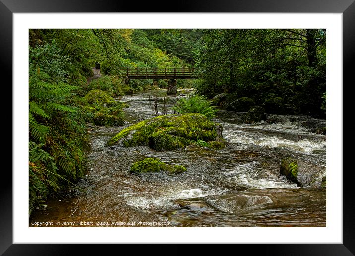 View of river Lyn in Lynmouth Somerset Framed Mounted Print by Jenny Hibbert