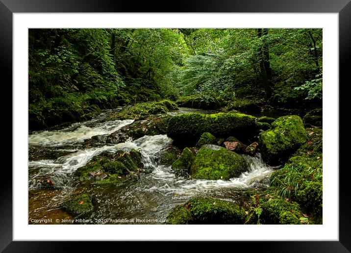 Rocks in river Lyn Lynmouth Somerset Framed Mounted Print by Jenny Hibbert