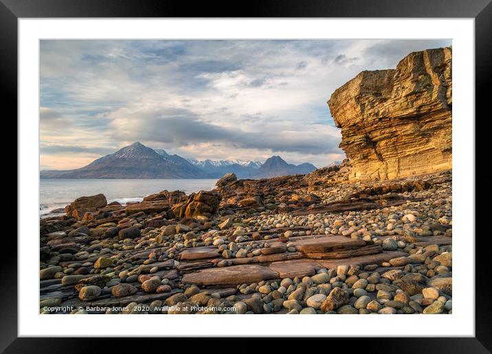 Elgol Beach and Cuillins Isle of Skye  Framed Mounted Print by Barbara Jones
