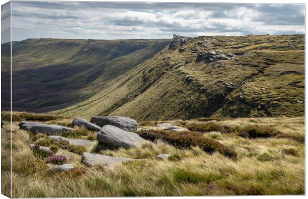 Seal Edge on Kinder Scout in the Peak District Canvas Print by Andrew Kearton