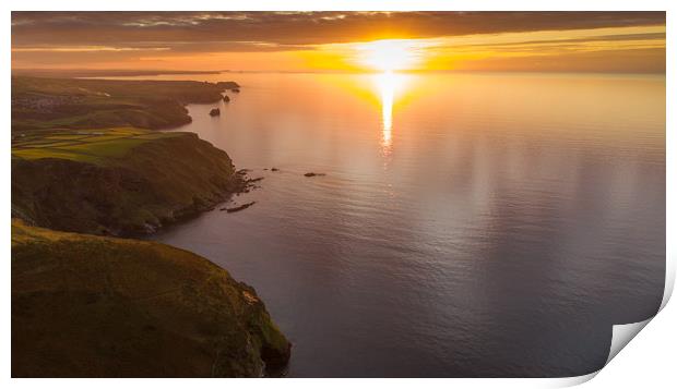 Sunset over Boscastle & Tintagel, North Cornwall Print by Patrick Cummins