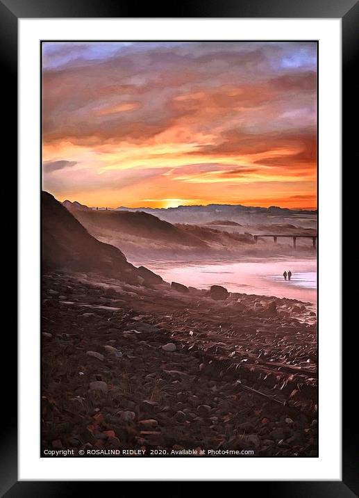 "Hazy sunset stroll" Framed Mounted Print by ROS RIDLEY